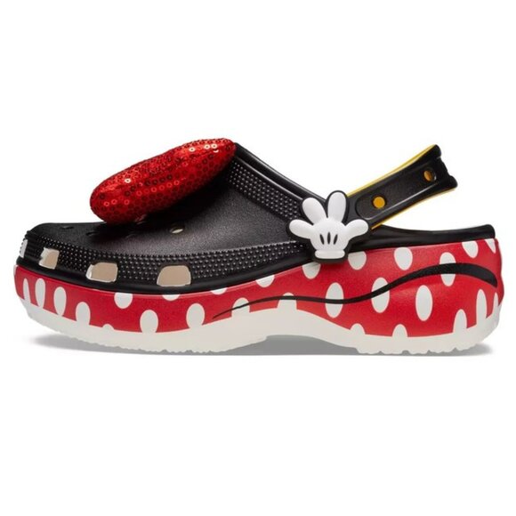 NEW Crocs - Women's Size 6, 7 - Minnie Mouse Classic Platform Clog - Black/Red - Picture 4 of 7